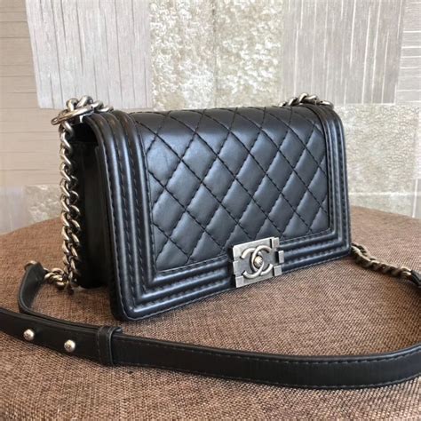 chanel boy quilted flap bag black|Chanel 25cm flap bag.